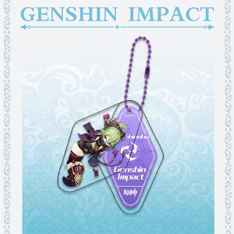 Genshin Impact Double piece transparent acrylic pendant  Key Chain OPP packaging price for 5 pcs