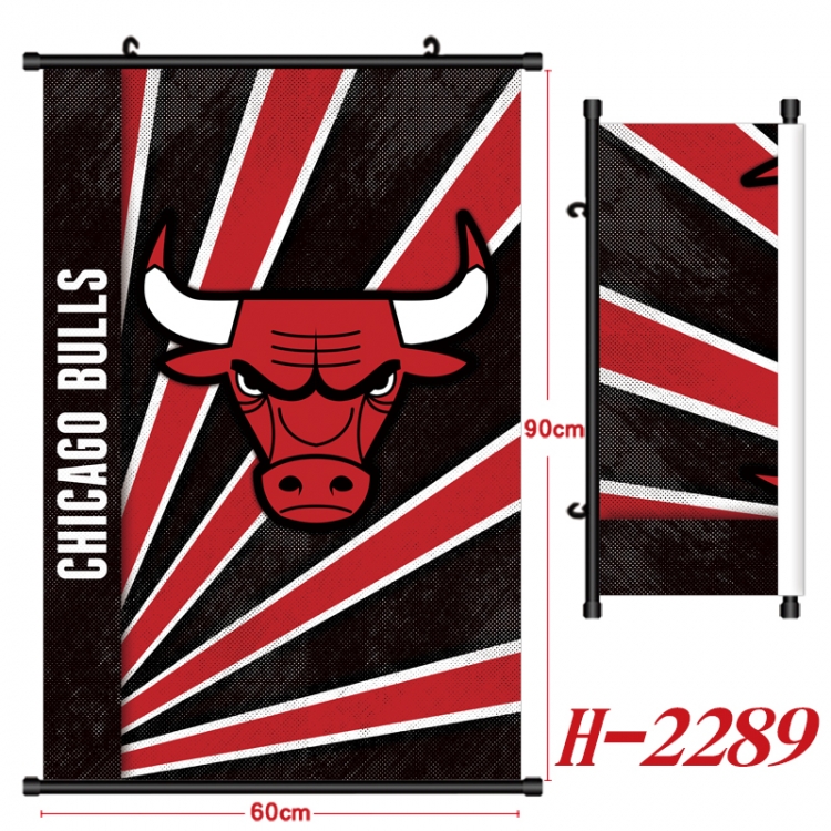 NBA Black Plastic Rod Canvas Painting Wall Scroll 60X90CM H-2289