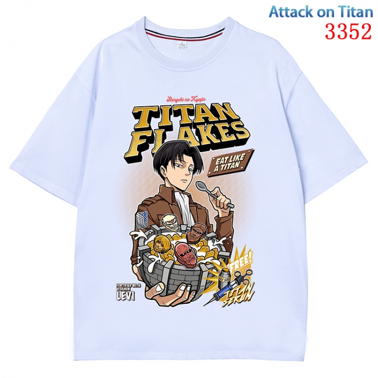 Shingeki no Kyojin Anime peripheral direct spray technology pure cotton short sleeved T-shirt  from S to 4XL CMY-3352-1