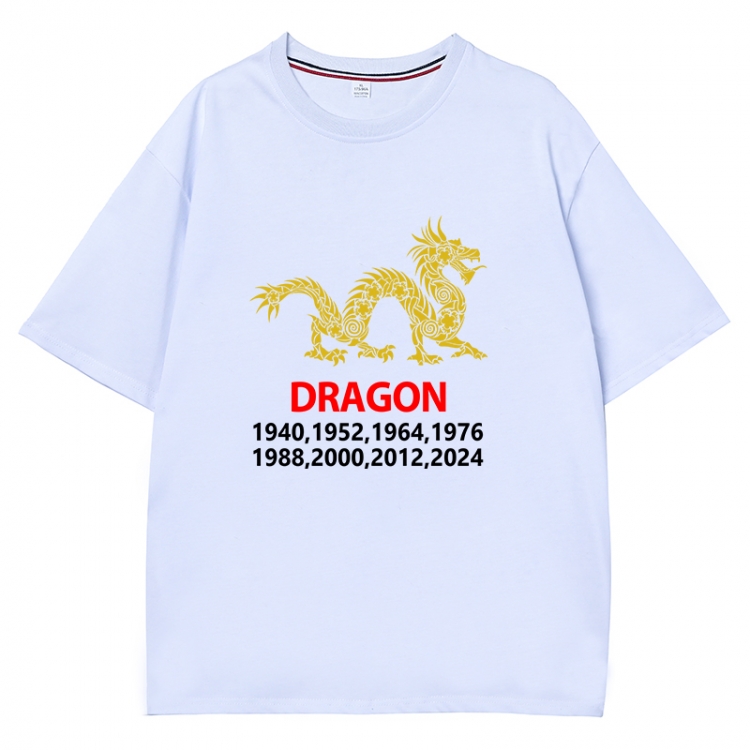 Chinese Zodiac Anime peripheral direct spray technology pure cotton short sleeved T-shirt  from S to 4XL  CMY-3361-1