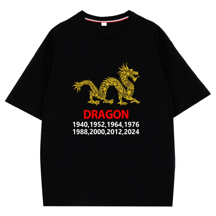 Chinese Zodiac Anime peripheral direct spray technology pure cotton short sleeved T-shirt  from S to 4XL CMY-3361-2