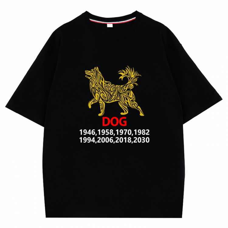 Chinese Zodiac Anime peripheral direct spray technology pure cotton short sleeved T-shirt  from S to 4XL   CMY-3367-2