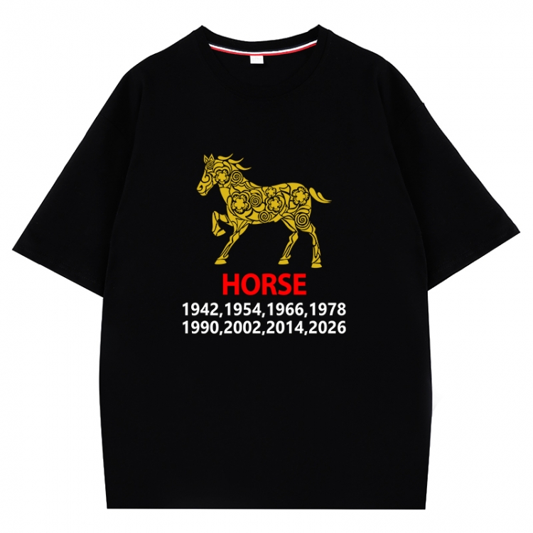 Chinese Zodiac Anime peripheral direct spray technology pure cotton short sleeved T-shirt  from S to 4XL  CMY-3363-2