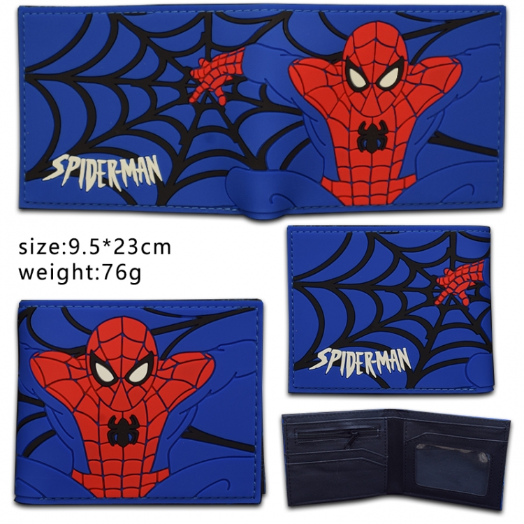 Spiderman Silicone PVC Wallet Short Half Fold Wallet 9.5X23CM