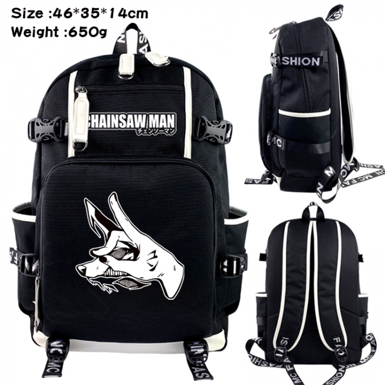 Chainsaw man Data USB backpack Cartoon printed student backpack 46X35X14CM