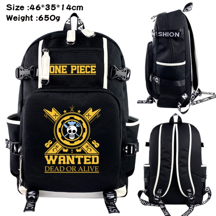 One Piece Data USB backpack Cartoon printed student backpack 46X35X14CM