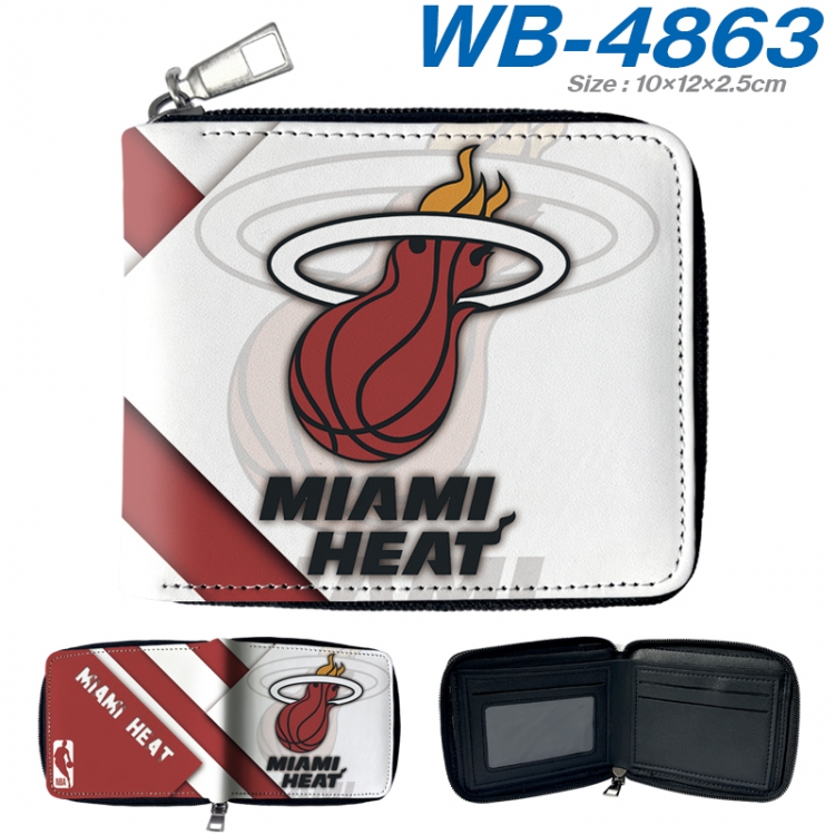 Miami Heat color short full zip folding wallet 10x12x2.5cm color short full zip folding wallet 10x12x2.5cm WB-4863