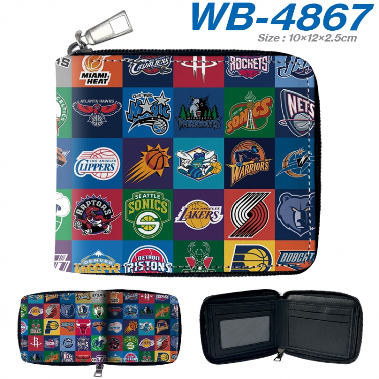 NBA color short full zip folding wallet 10x12x2.5cm color short full zip folding wallet 10x12x2.5cm WB-4867