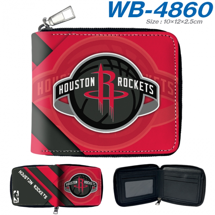 Houston Rockets color short full zip folding wallet 10x12x2.5cm color short full zip folding wallet 10x12x2.5cm WB-4860