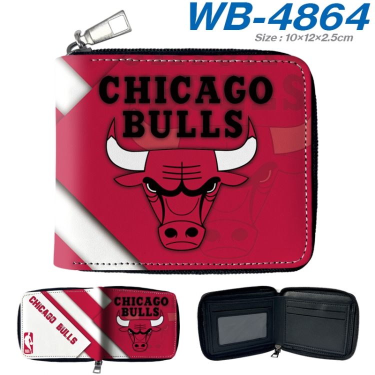 Chicago Bulls color short full zip folding wallet 10x12x2.5cm color short full zip folding wallet 10x12x2.5cm WB-4864