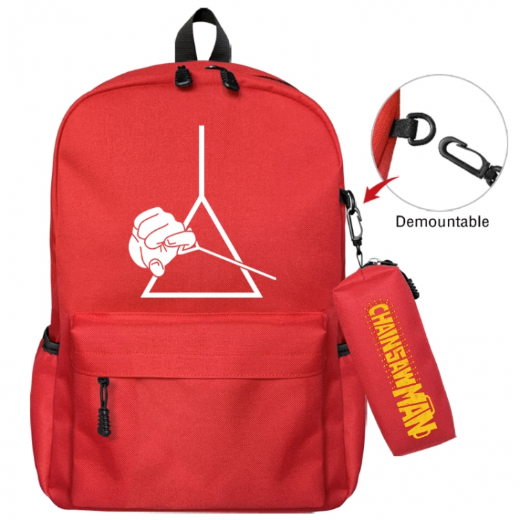Chainsaw man Animation backpack schoolbag+small pen bag school bag 43X35X12CM