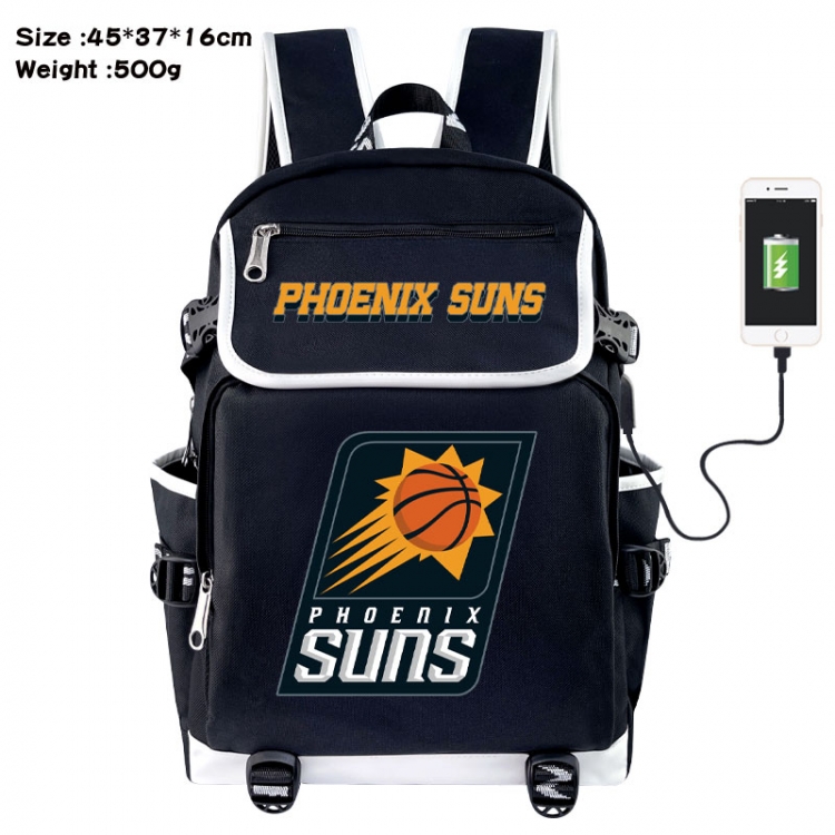 NBA Anime Flip Data Cable USB Backpack School Bag 45X37X16CM