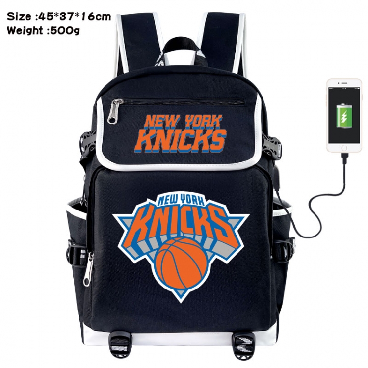 NBA Anime Flip Data Cable USB Backpack School Bag 45X37X16CM