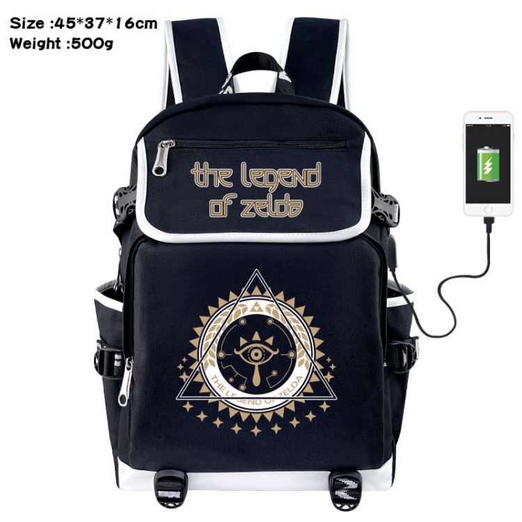 The Legend of Zelda Anime Flip Data Cable USB Backpack School Bag 45X37X16CM