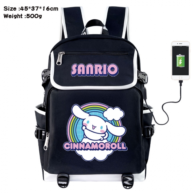 Sanrio Anime Flip Data Cable USB Backpack School Bag 45X37X16CM