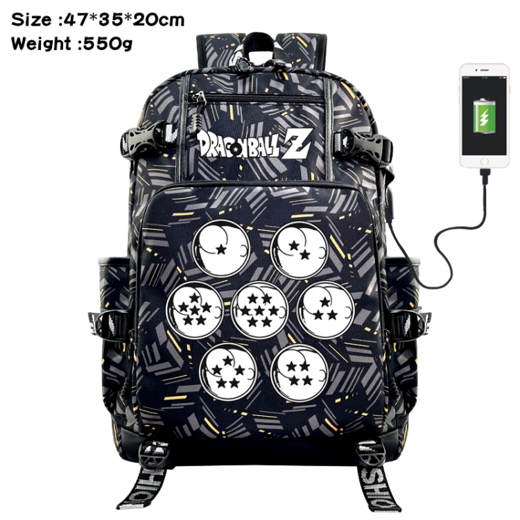 DRAGON BALL Anime data cable camouflage print USB backpack schoolbag 47x35x20cm