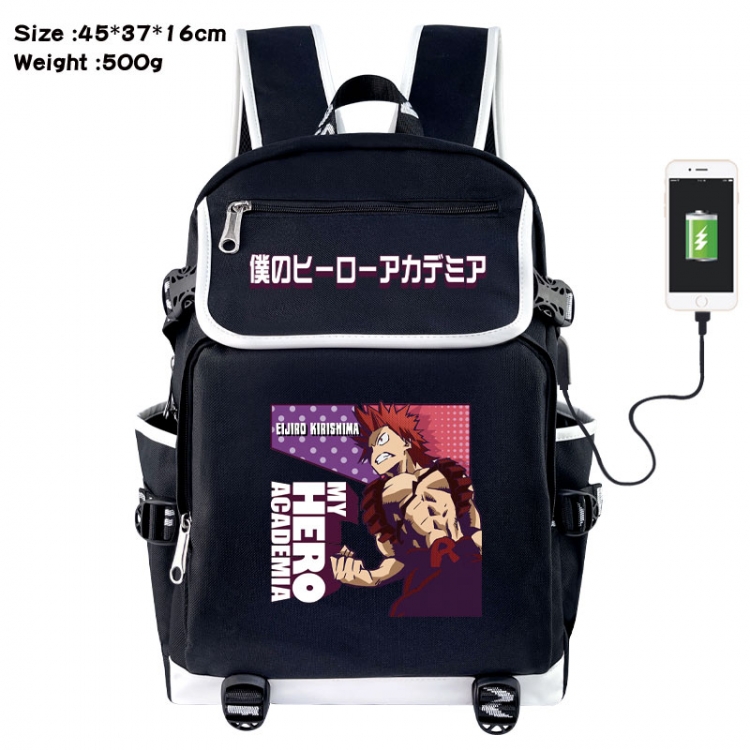 My Hero Academia Anime Flip Data Cable USB Backpack School Bag 45X37X16CM