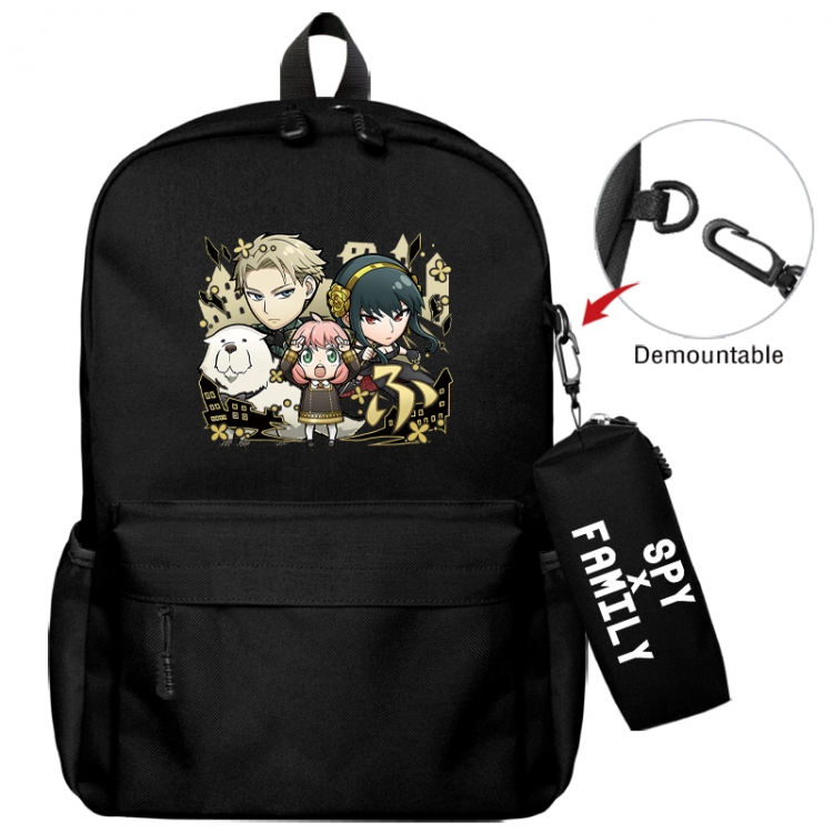 SPY×FAMILY Animation backpack schoolbag+small pen bag school bag 43X35X12CM