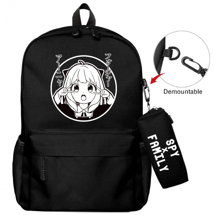 SPY×FAMILY Animation backpack schoolbag+small pen bag school bag 43X35X12CM