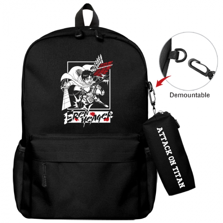 Shingeki no Kyojin Animation backpack schoolbag+small pen bag school bag 43X35X12CM