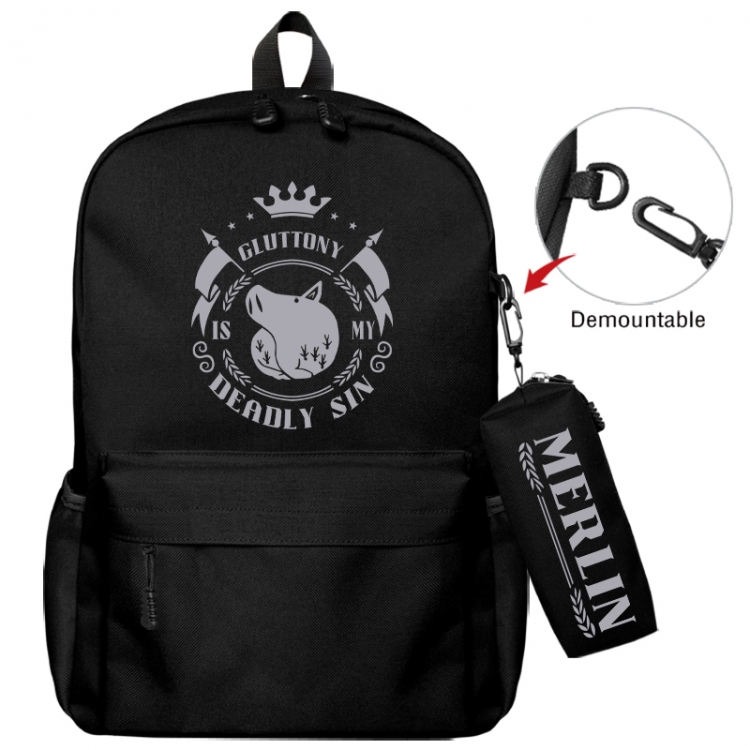 The Seven Deadly Sins Animation backpack schoolbag+small pen bag school bag 43X35X12CM