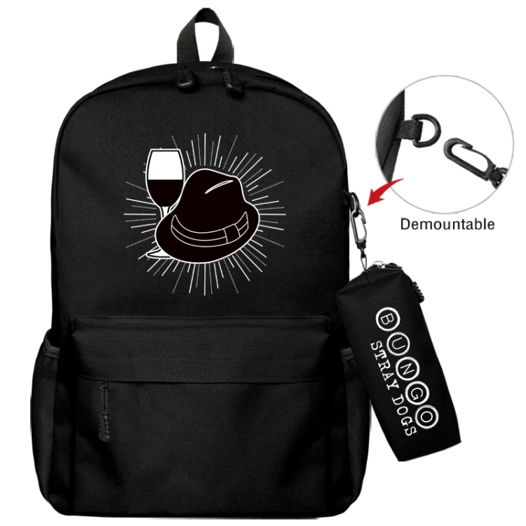 Bungo Stray Dogs Animation backpack schoolbag+small pen bag school bag 43X35X12CM