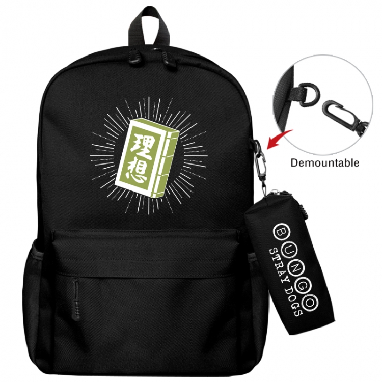 Bungo Stray Dogs Animation backpack schoolbag+small pen bag school bag 43X35X12CM