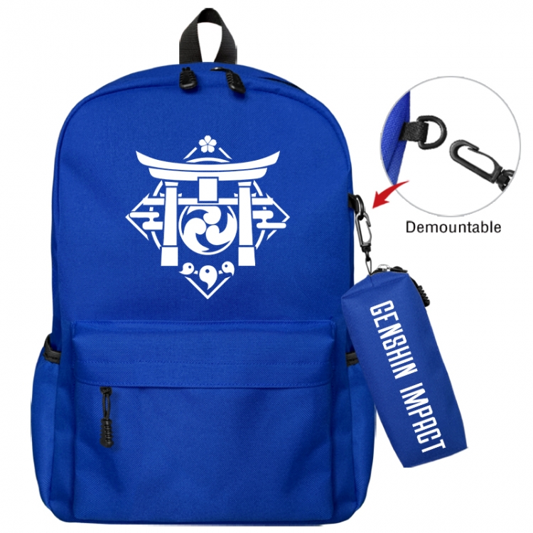 Genshin Impact Animation backpack schoolbag+small pen bag school bag 43X35X12CM