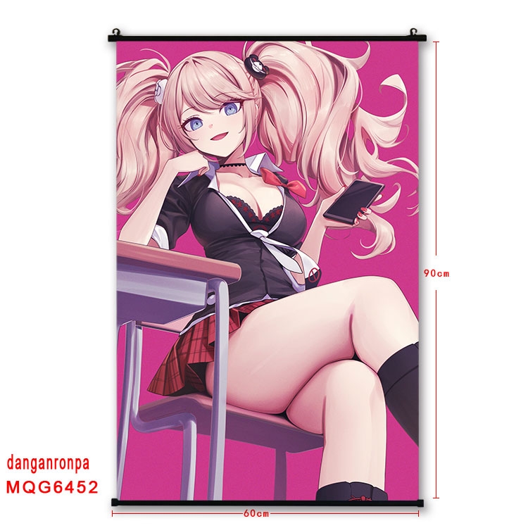 Dangan-Ronpa Anime black Plastic rod Cloth painting Wall Scroll 60X90CM MQG-6452