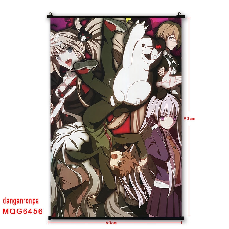 Dangan-Ronpa Anime black Plastic rod Cloth painting Wall Scroll 60X90CM MQG-6456