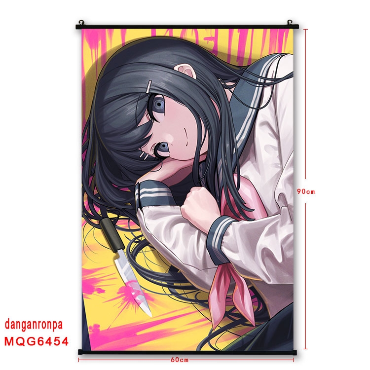 Dangan-Ronpa Anime black Plastic rod Cloth painting Wall Scroll 60X90CM MQG-6454