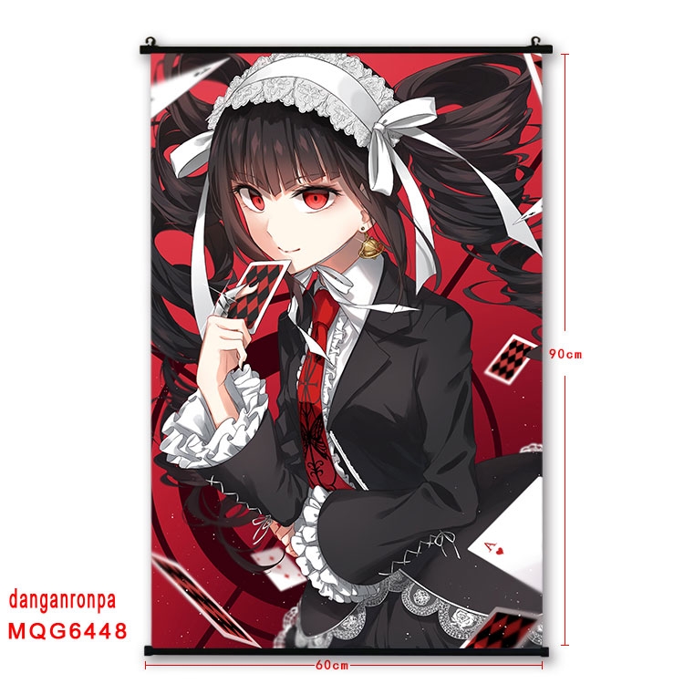 Dangan-Ronpa Anime black Plastic rod Cloth painting Wall Scroll 60X90CM MQG-6448