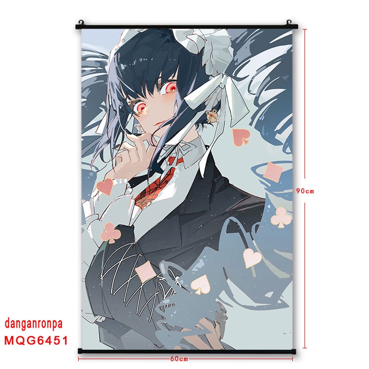 Dangan-Ronpa Anime black Plastic rod Cloth painting Wall Scroll 60X90CM MQG-6451