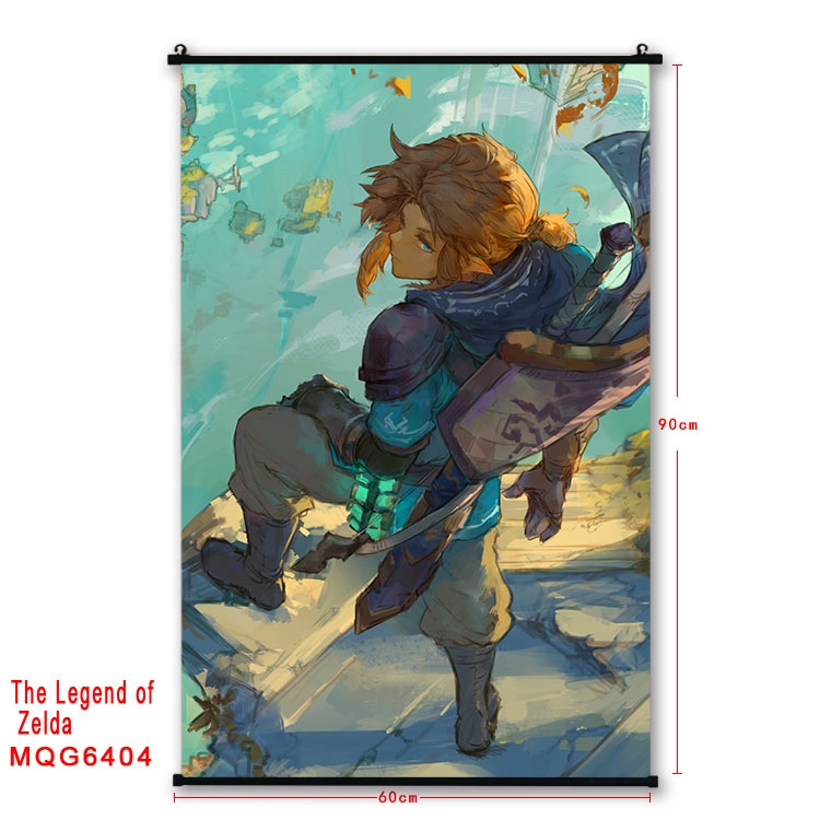 The Legend of Zelda Anime black Plastic rod Cloth painting Wall Scroll 60X90CM  MQG-6404