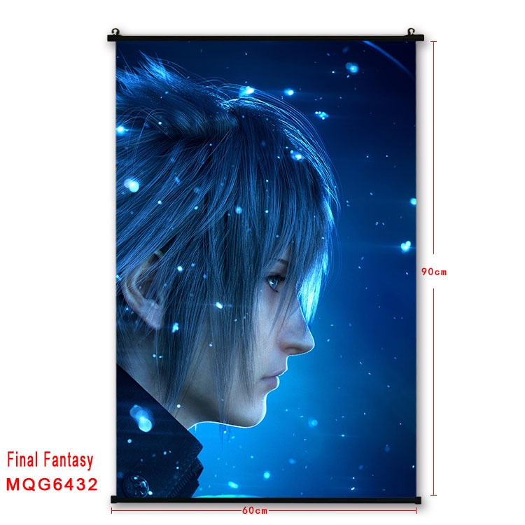 Final Fantasy Anime black Plastic rod Cloth painting Wall Scroll 60X90CM  MQG-6432