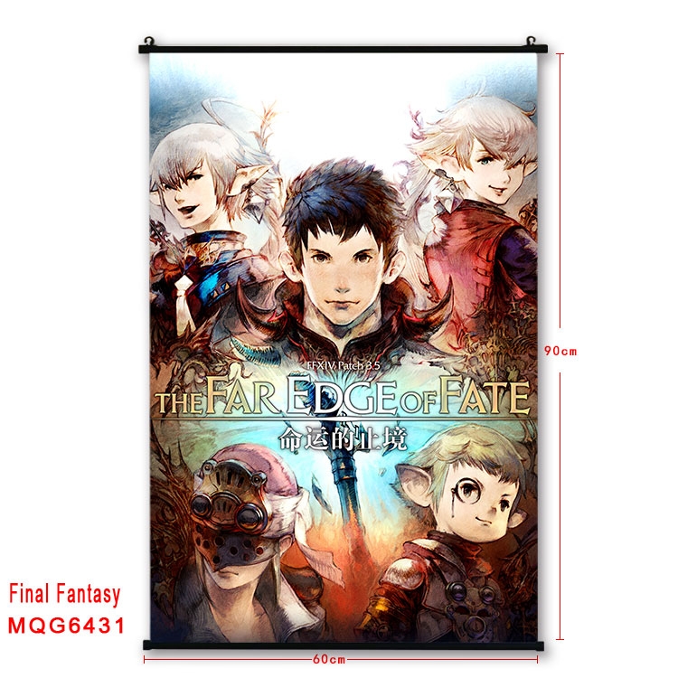 Final Fantasy Anime black Plastic rod Cloth painting Wall Scroll 60X90CM MQG-6431