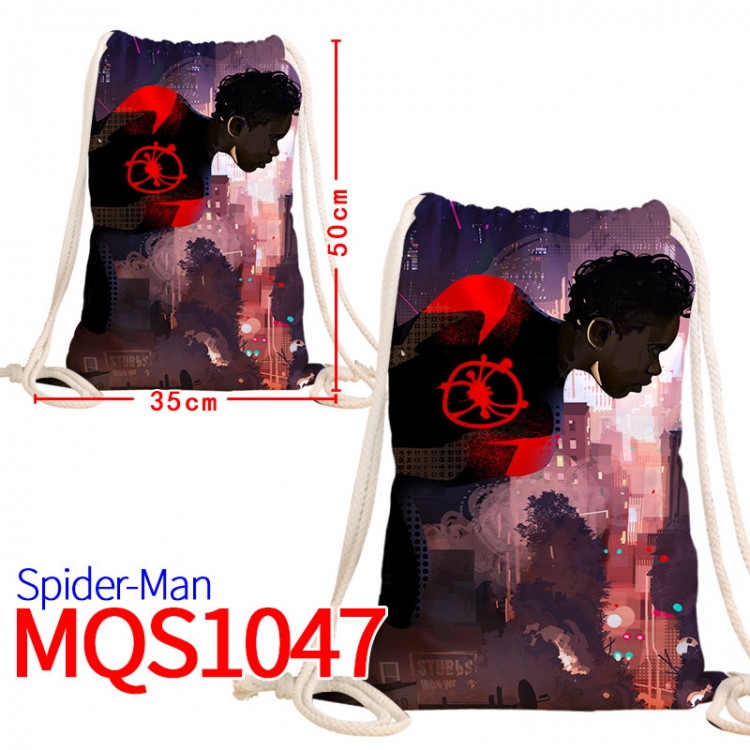 Spiderman Canvas drawstring pocket backpack 50x35cm MQS-1047