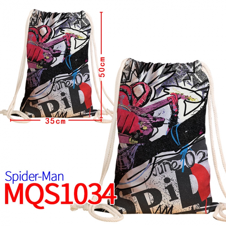 Spiderman Canvas drawstring pocket backpack 50x35cm MQS-1034