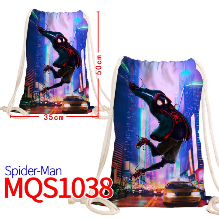 Spiderman Canvas drawstring pocket backpack 50x35cm MQS-1038