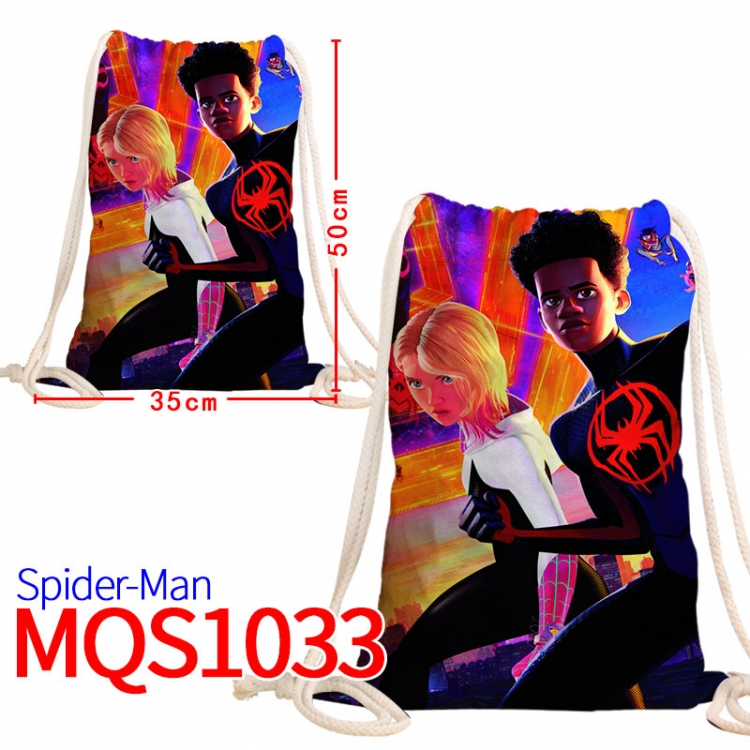 Spiderman Canvas drawstring pocket backpack 50x35cm MQS-1033