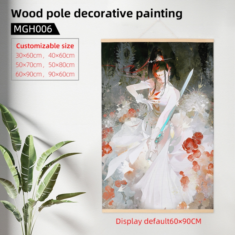 naraka Anime wooden pole decorative painting 40X60cm MGH006