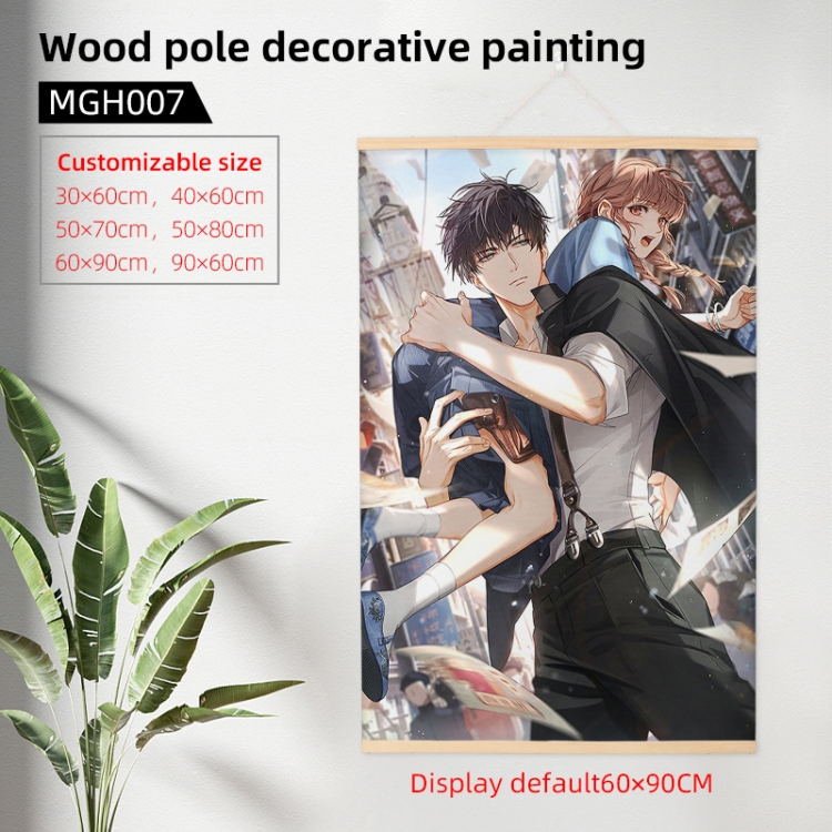 Light and Night  Anime wooden pole decorativeLight and Night  painting 40X60cm MGH007