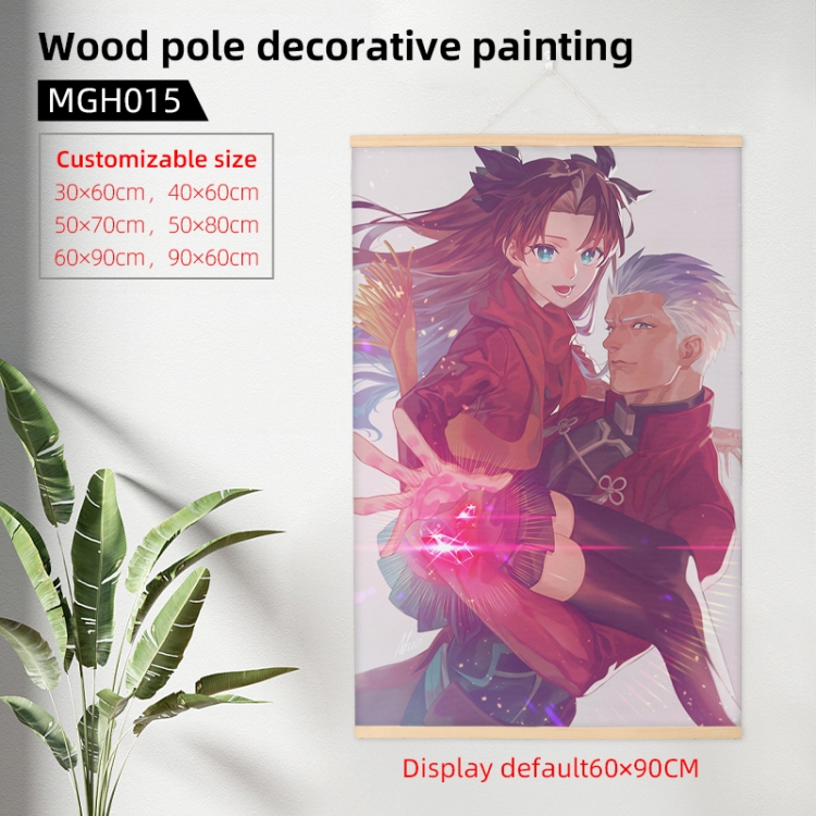 FGO Anime wooden pole decorative painting 40X60cm MGH015