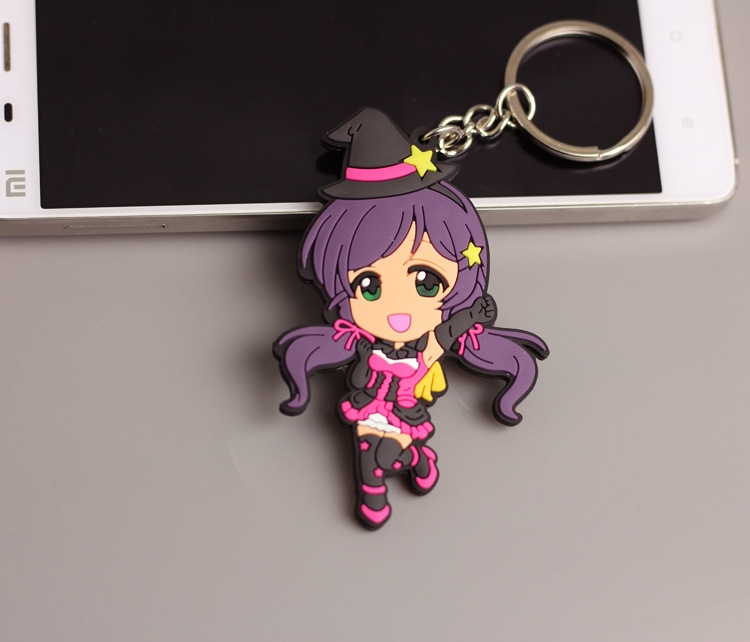 Lovelive Anime peripheral double-sided soft rubber keychain PVC pendant 6-8cm price for 5 pcs
