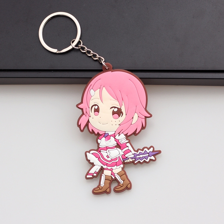 Sword Art Online Anime peripheral double-sided soft rubber keychain PVC pendant 6-8cm price for 5 pcs