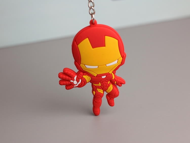 The avengers allianc Anime peripheral double-sided soft rubber keychain PVC pendant 6-8cm price for 5 pcs