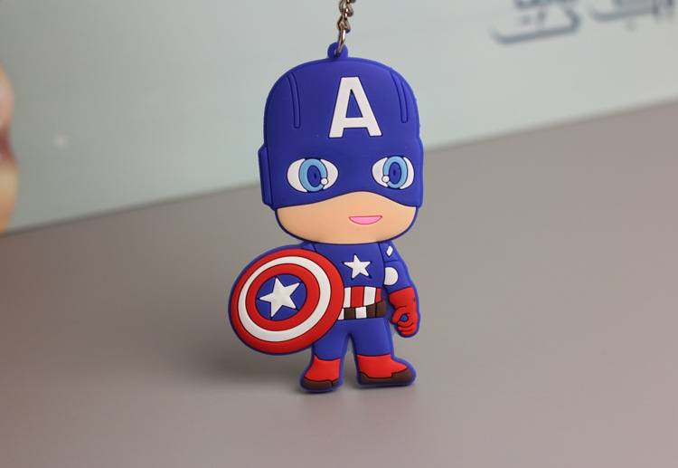 The avengers allianc Anime peripheral double-sided soft rubber keychain PVC pendant 6-8cm price for 5 pcs