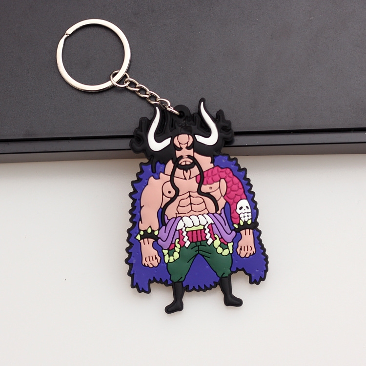 One Piece Anime peripheral double-sided soft rubber keychain PVC pendant 6-8cm price for 5 pcs