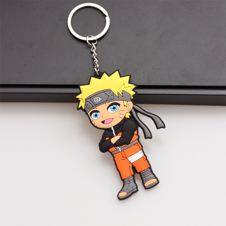 Naruto Anime peripheral double-sided soft rubber keychain PVC pendant 6-8cm price for 5 pcs