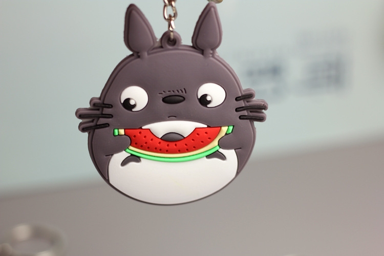 TOTORO Anime peripheral double-sided soft rubber keychain PVC pendant 6-8cm price for 5 pcs